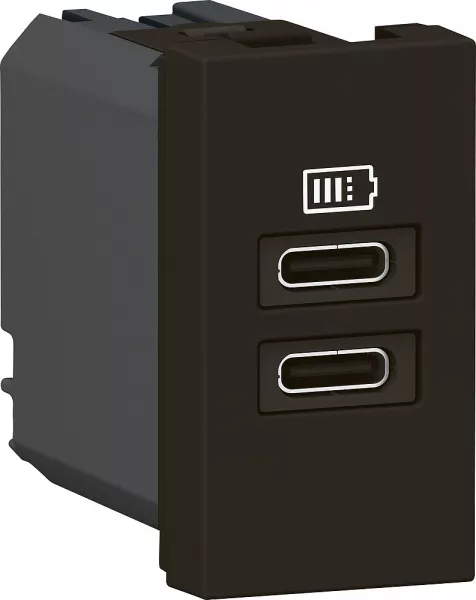 legrand-prises 2 usb type-c 3a mosaic - 1 module noir pour poste de travail (077682l)