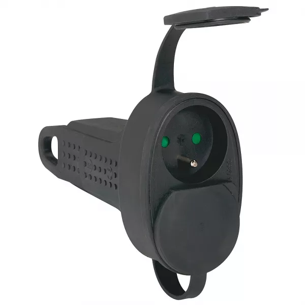 legrand-prolongateur caoutchouc 2x2p+t 16a ip44 ik08 avec anneau de suspension (050575)