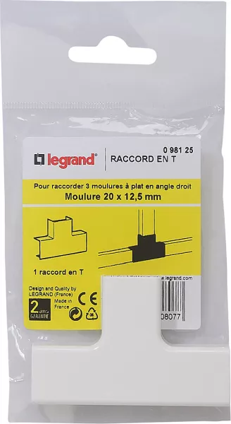 legrand-raccord en t - pour moulure section 20x12,5mm (098125)