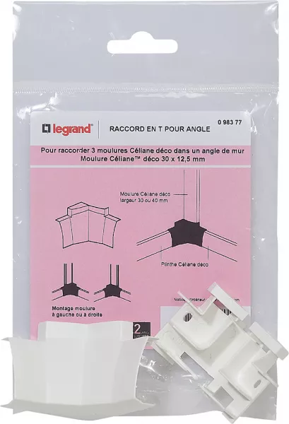 legrand-raccord en t pour moulure c�liane 30x12,5mm - blanc (098377)