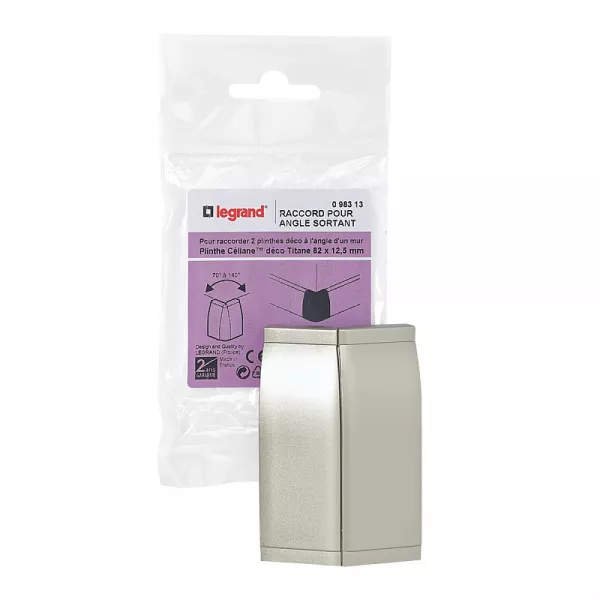 legrand-raccord pour angle sortant - pour plinthe c�liane d�co 82x12,5mm - titane (098313)