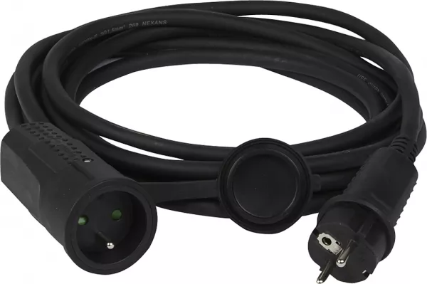 legrand-rallonge 2p+t 16a ip44 ik08 prolongateur ergonomique en caoutchouc et c�ble 5m (051625)