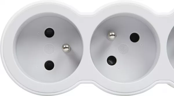 legrand-rallonge 4x2p+t avec cordon 3m 3g 1,5mm� - blanc/gris clair (049490)