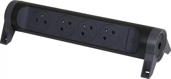 legrand-rallonge 4x2p+t surface avec interrupteur sans cordon - noir/gris fonc� (049466)