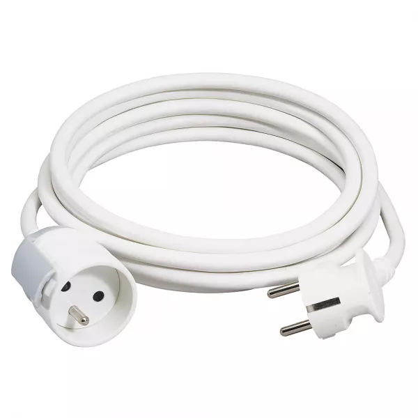 legrand-rallonge domestique 2p+t avec crochet de suspension + �clips - long.5m - blanc (051604)