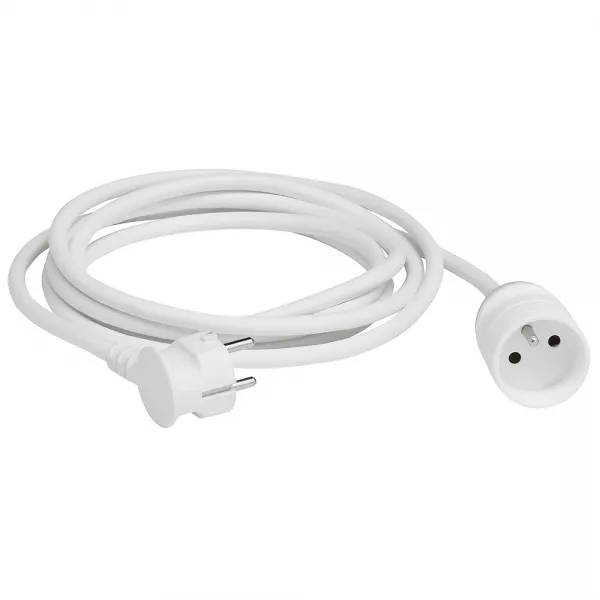 legrand-rallonge domestique 2p+t avec �clips de protection longueur 3m - blanc (051600)