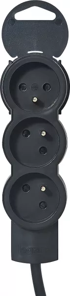 legrand-rallonge multiprise 3 prises de courant 2p+t 16a 230v avec cordon 3m - noir (050035)