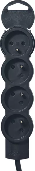 legrand-rallonge multiprise 4 prises de courant 2p+t 16a 230v avec cordon 3m - noir (050208)