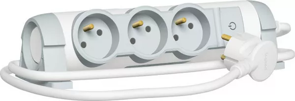 legrand-rallonge multiprise confort - bloc de prises rotatif - 3x2p+t - cordon 3 m (050072)