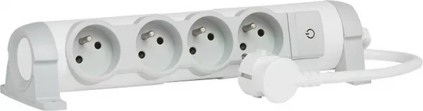legrand-rallonge multiprise confort - bloc de prises rotatif - 4x2p+t - cordon 3 m (050076)