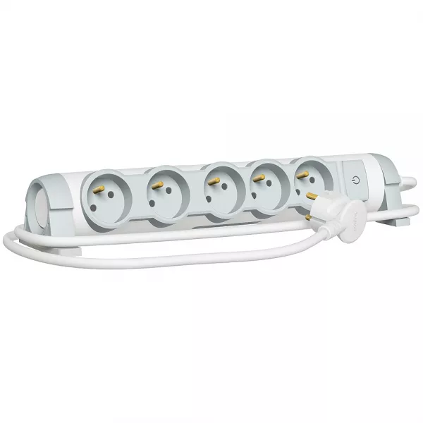 legrand-rallonge multiprise confort - bloc de prises rotatif - 5x2p+t - cordon 3 m (050080)