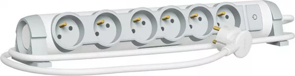 legrand-rallonge multiprise confort - bloc de prises rotatif - 6x2p+t - cordon 1,5 m (050083)