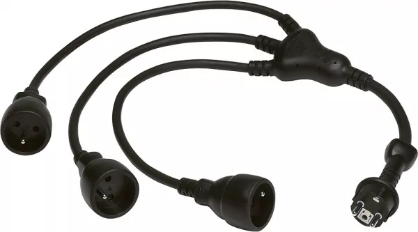 legrand-rallonge multiprise pieuvre 1 fiche 2p+t 16a ip44 ik10 et 3 prolongateurs - 0,8m (050577)