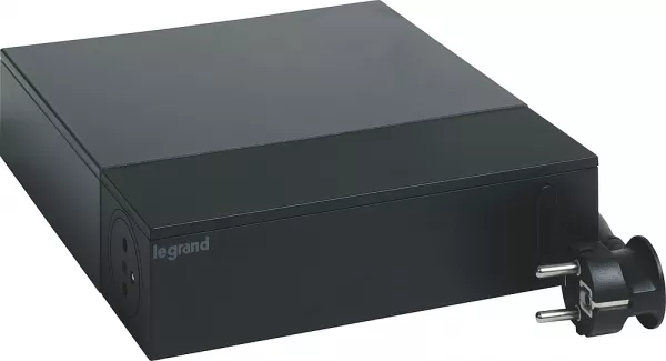 legrand-rallonge tv 4x2p+t + 4x2p, interrupteur, parafoudre et cordon 2m - noir (049430)