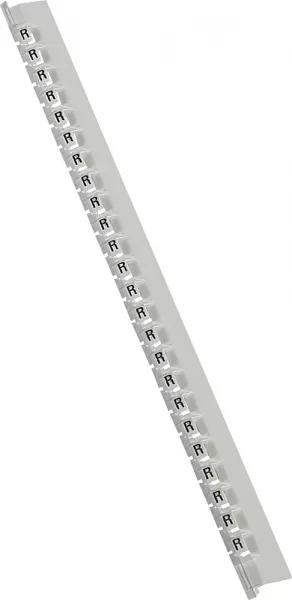 legrand-r�glette 24 rep�res m�mocab largeur 2,3mm + lettre majuscule r noir/fond blanc (037843)