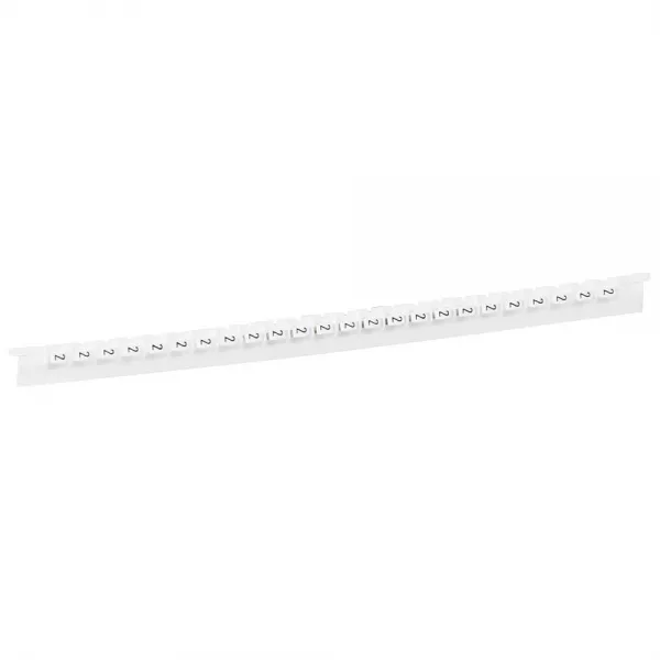 legrand-r�glette de 24 rep�res m�mocab largeur 2,3mm avec chiffre 2 noir sur fond blanc (037782)