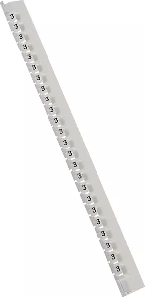 legrand-r�glette de 24 rep�res m�mocab largeur 2,3mm avec chiffre 3 noir sur fond blanc (037783)