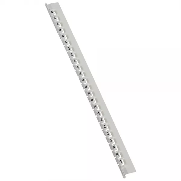 legrand-r�glette de 24 rep�res m�mocab largeur 2,3mm avec chiffre 4 noir sur fond blanc (037784)