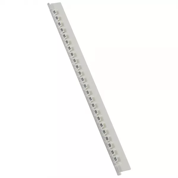 legrand-r�glette de 24 rep�res m�mocab largeur 2,3mm avec chiffre 8 noir sur fond blanc (037788)