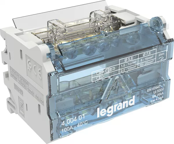 legrand-r�partiteur modulaire 2p 100a - 4 modules (400401)