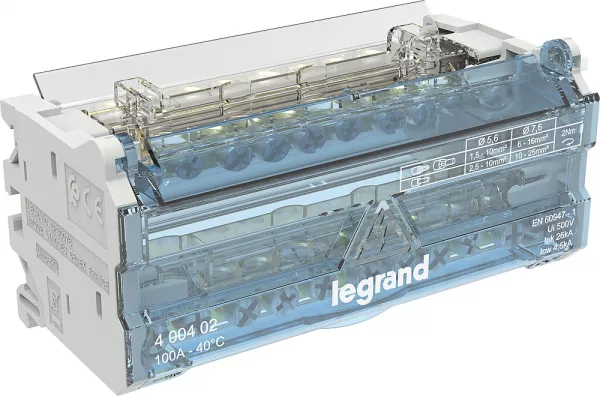 legrand-r�partiteur modulaire 2p 100a - 6 modules (400402)