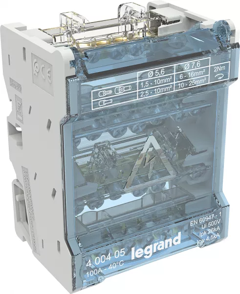 legrand-r�partiteur modulaire 4p 100a - 4 modules (400405)