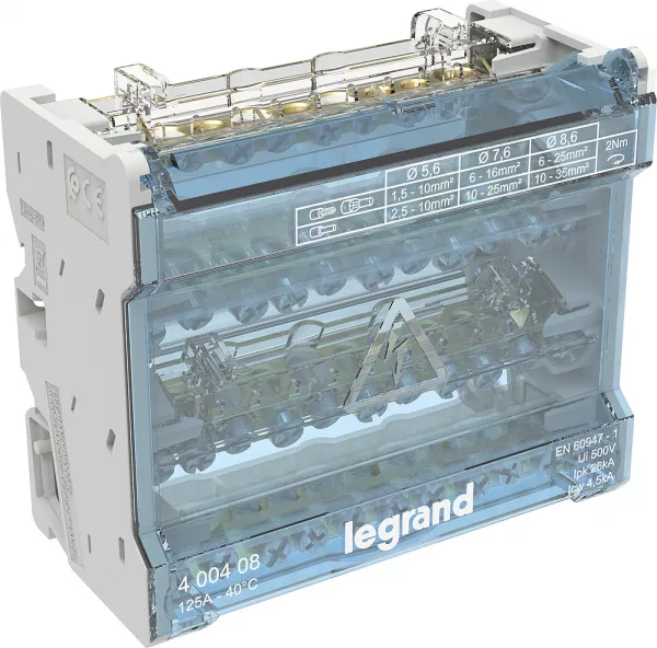 legrand-r�partiteur modulaire 4p 125a - 6 modules (400408)