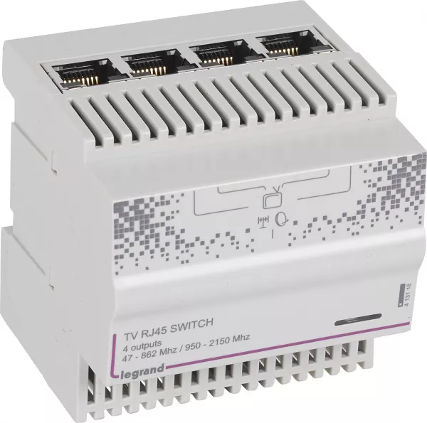 legrand-r�partiteur modulaire t�l�vision tnt et satellite 4 sorties rj45 - 4 modules (413118)