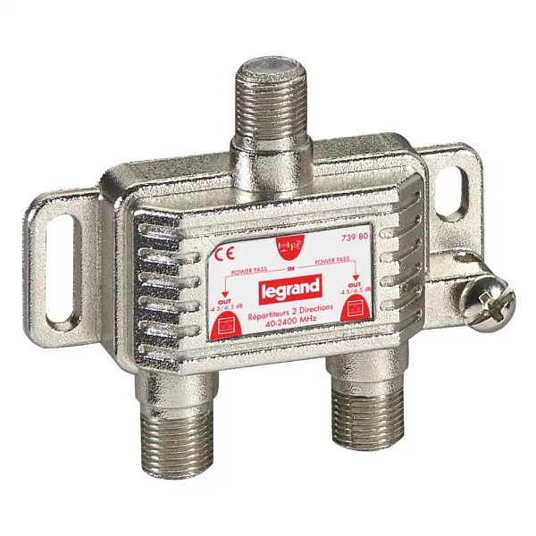 legrand-r�partiteur t�l�vision 2 sorties typef - 0mhz � 2400mhz (073980)