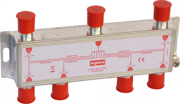 legrand-r�partiteur t�l�vision 6 sorties typef - 0mhz � 2400mhz (073983)