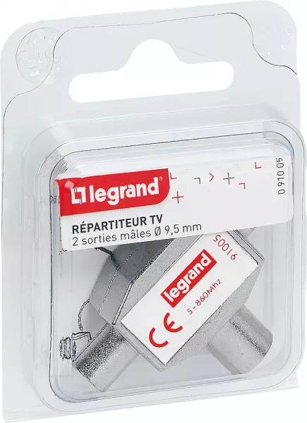 legrand-r�partiteur t�l�vision blind� 1 entr�e femelle 2 sorties m�les �9,52mm (091005)