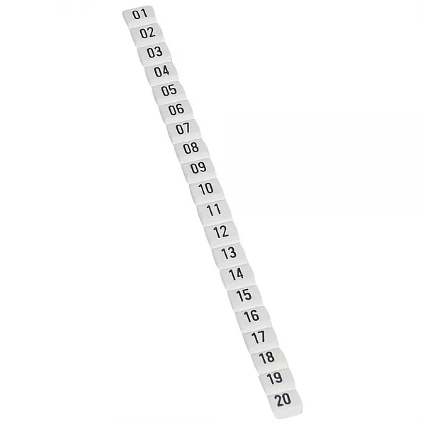 legrand-rep�re cab 3 pour filerie 0,5 � 1,5mm� - noir/fond blanc - nombres 01 � 20 (038150)