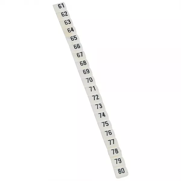 legrand-rep�re cab 3 pour filerie 0,5 � 1,5mm� - noir/fond blanc - nombres 61 � 80 (038153)