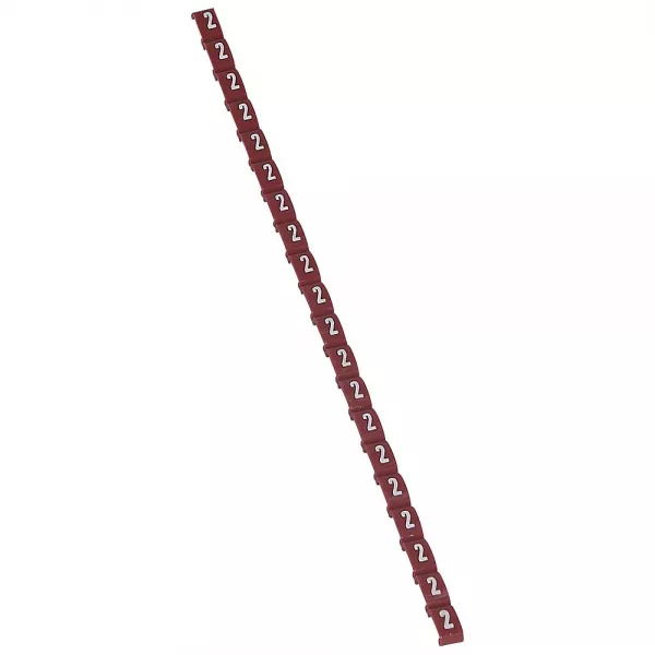 legrand-rep�re duplix conforme code couleur international - chiffre 2 sur fond rouge (038402)