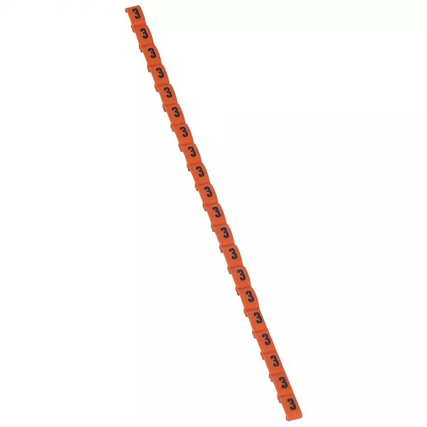 legrand-rep�re duplix conforme code couleur international - chiffre 3 sur fond orange (038403)