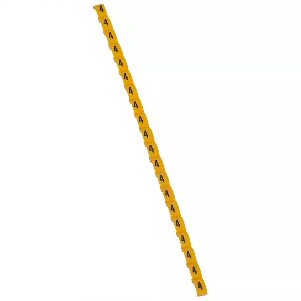 legrand-rep�re duplix conforme code couleur international - chiffre 4 sur fond jaune (038404)