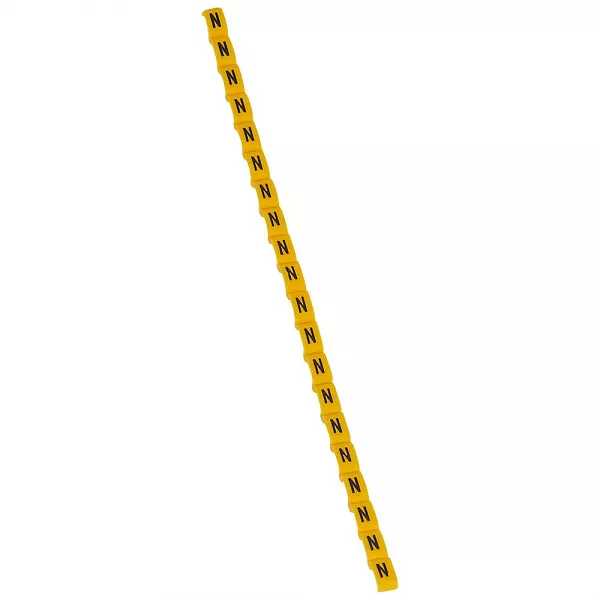 legrand-rep�re duplix lettre majuscule n noire sur fond jaune (038423)