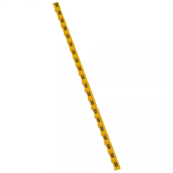 legrand-rep�re duplix lettre majuscule u noire sur fond jaune (038430)