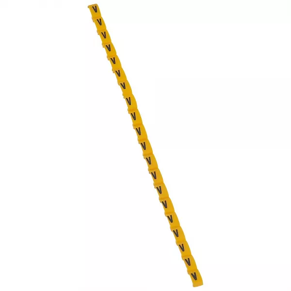 legrand-rep�re duplix lettre majuscule v noire sur fond jaune (038431)