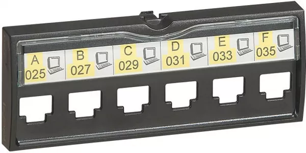 legrand-rep�re souple vierge imprimante logicab2 - dx� 6 modules/bloc panneau 6 rj45 (038747)