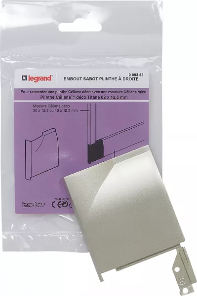 legrand-sabot droit - pour plinthe c�liane d�co 82x12,5mm - titane (098353)