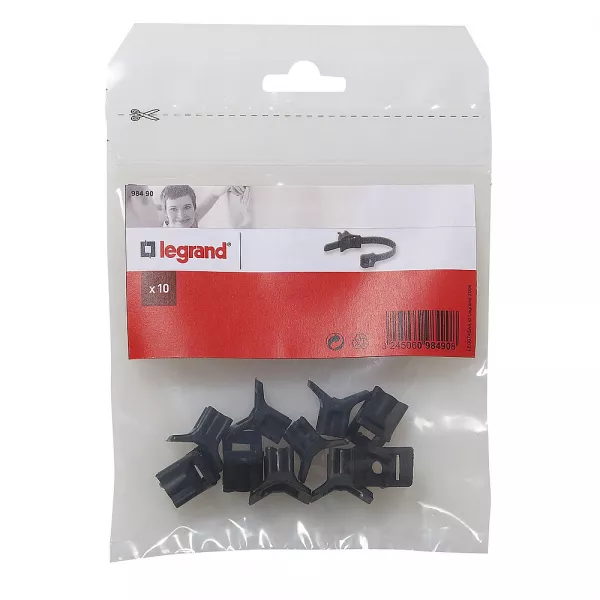 legrand-sachet de 10 embases � visser pour colliers - noir (098490)