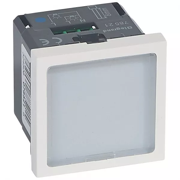 legrand-signal�tique lumineuse � leds bleues mosaic - 1 �tat - 2 modules - blanc (078521)
