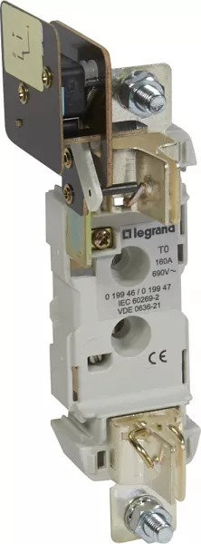 legrand-socle pour cartouche � couteau taille 0 - 1p � minirupteur - 160a (019947)