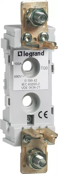 legrand-socle pour cartouche � couteau taille 000 et 00 -1p sans minirupteur- 100a (019942)