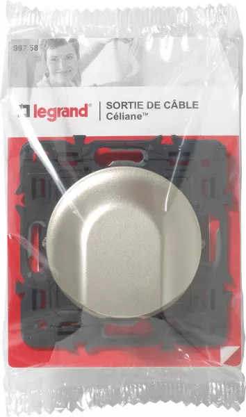 legrand-sortie de c�ble avec serre-c�ble c�liane - titane avec support (099758)