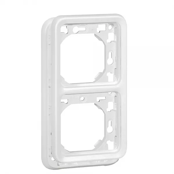 legrand-support plaque 2postes verticaux plexo composable ip55 blanc artic antimicrobien (070749)