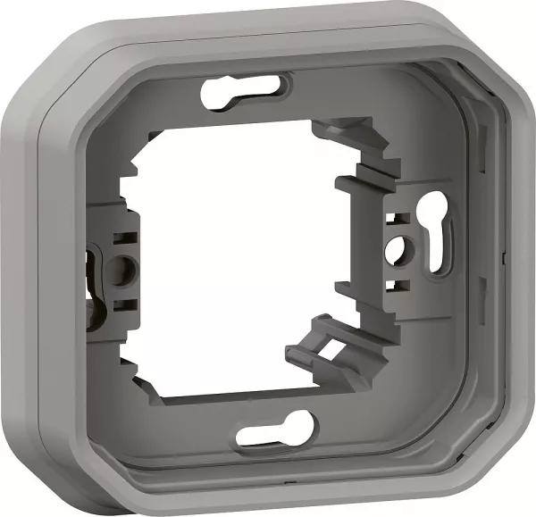 legrand-support plaque encastr� 1 poste plexo gris (069681l)