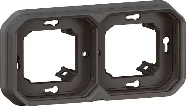 legrand-support plaque encastr� 2 postes montage horizontal/vertical plexo anthracite (069607l)