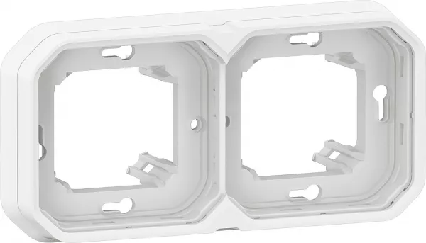 legrand-support plaque encastr� 2 postes montage horizontal/vertical plexo blanc (069694l)